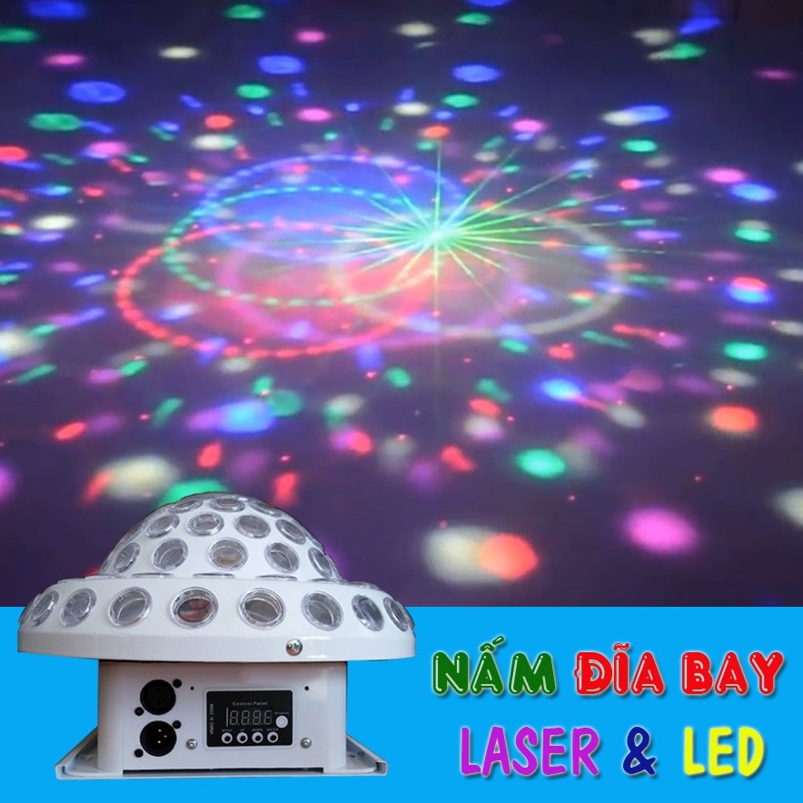 Đèn Nấm Đĩa Bay UFO Led có Laser